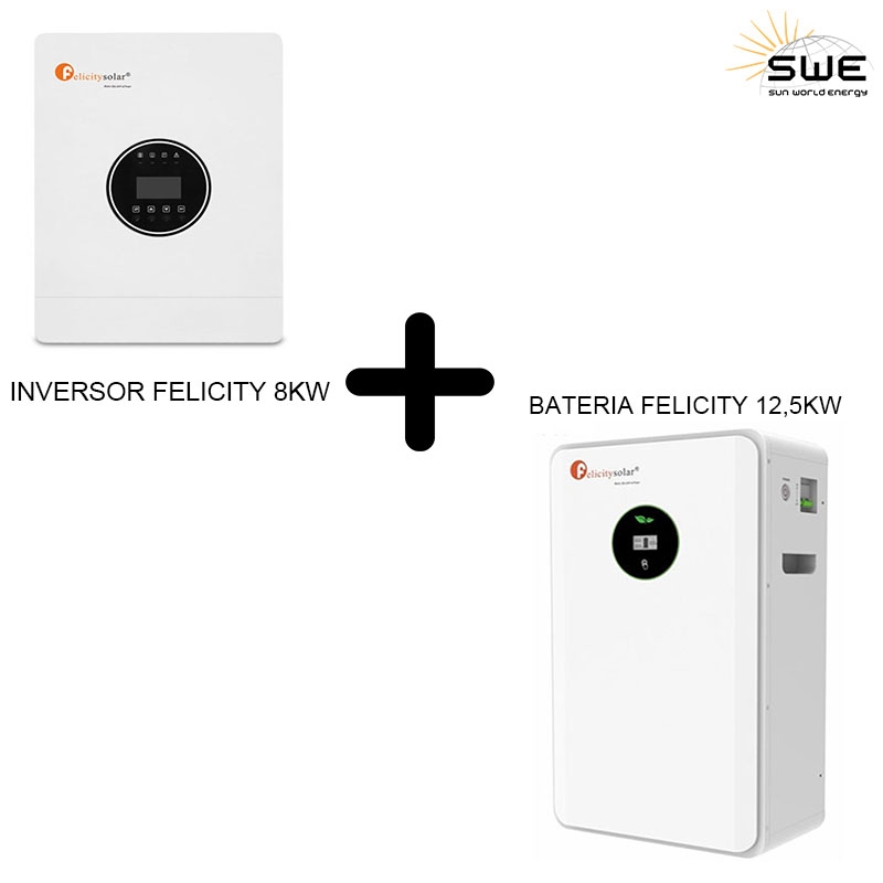 Kit Inversor Aislada Felicity 8000W + Batería Felicity 48V Litio 12,5 Kw