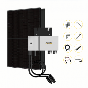 Kit Solar Para Balcones 600W Austa (Microinversor + 2 Paneles Solares Full Black 2X410W )