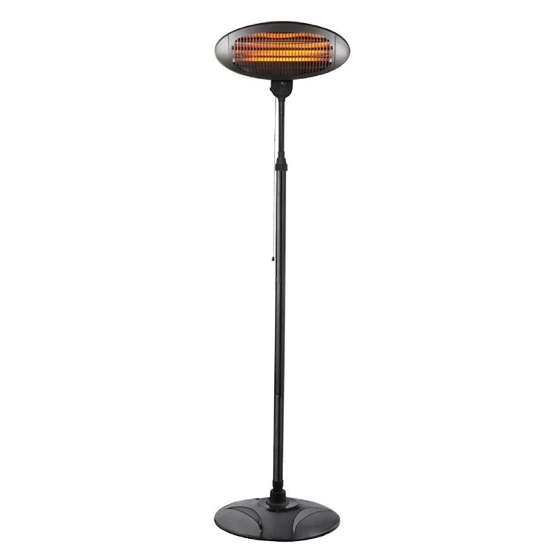 Calefactor Exterior Cuarzo Austral 2000W Negro C/pie 3Elem.3Pot.Ip34 Orientable y Giro 360º Regx50,5X50 Cm