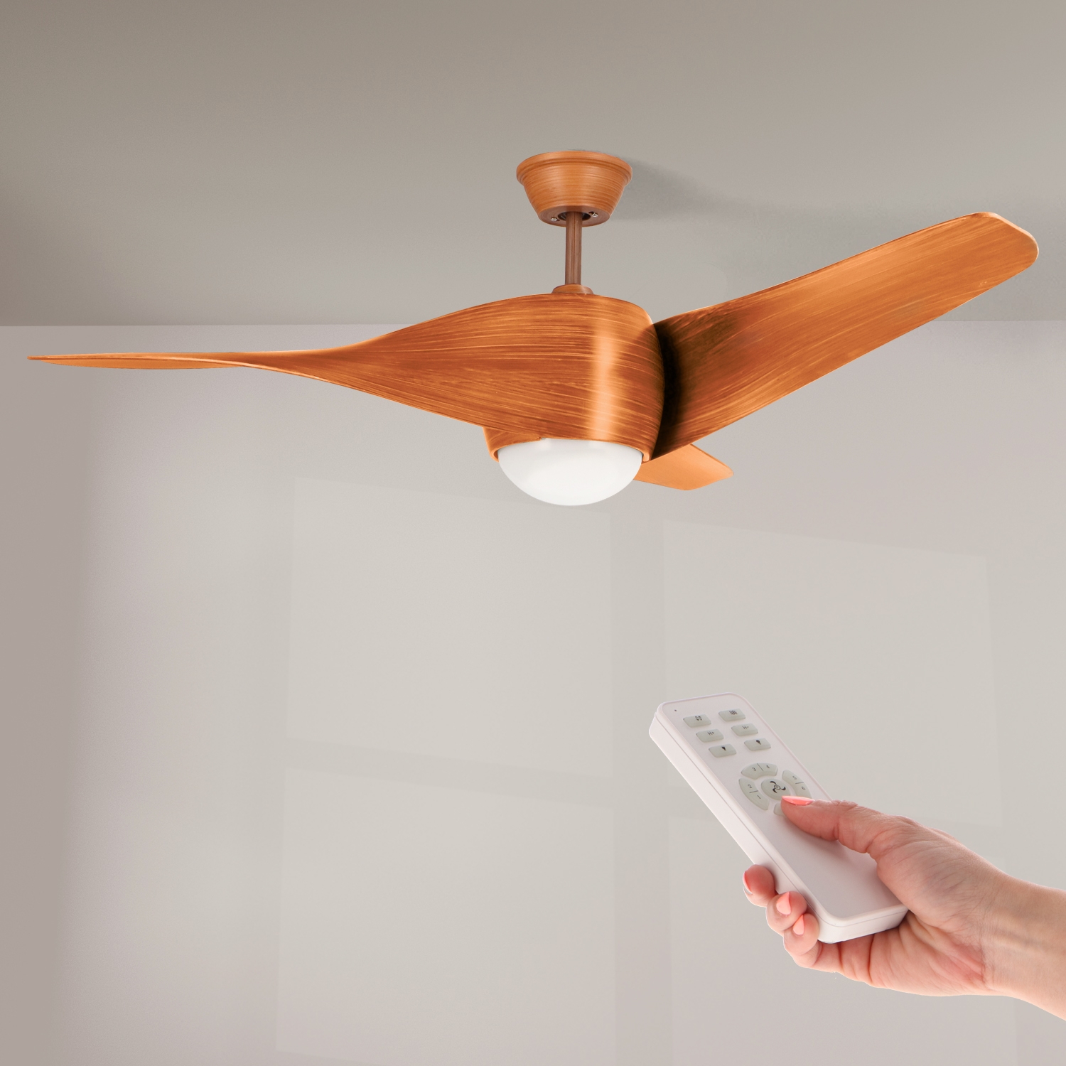 Ventilador de Techo Led Madera Fanton