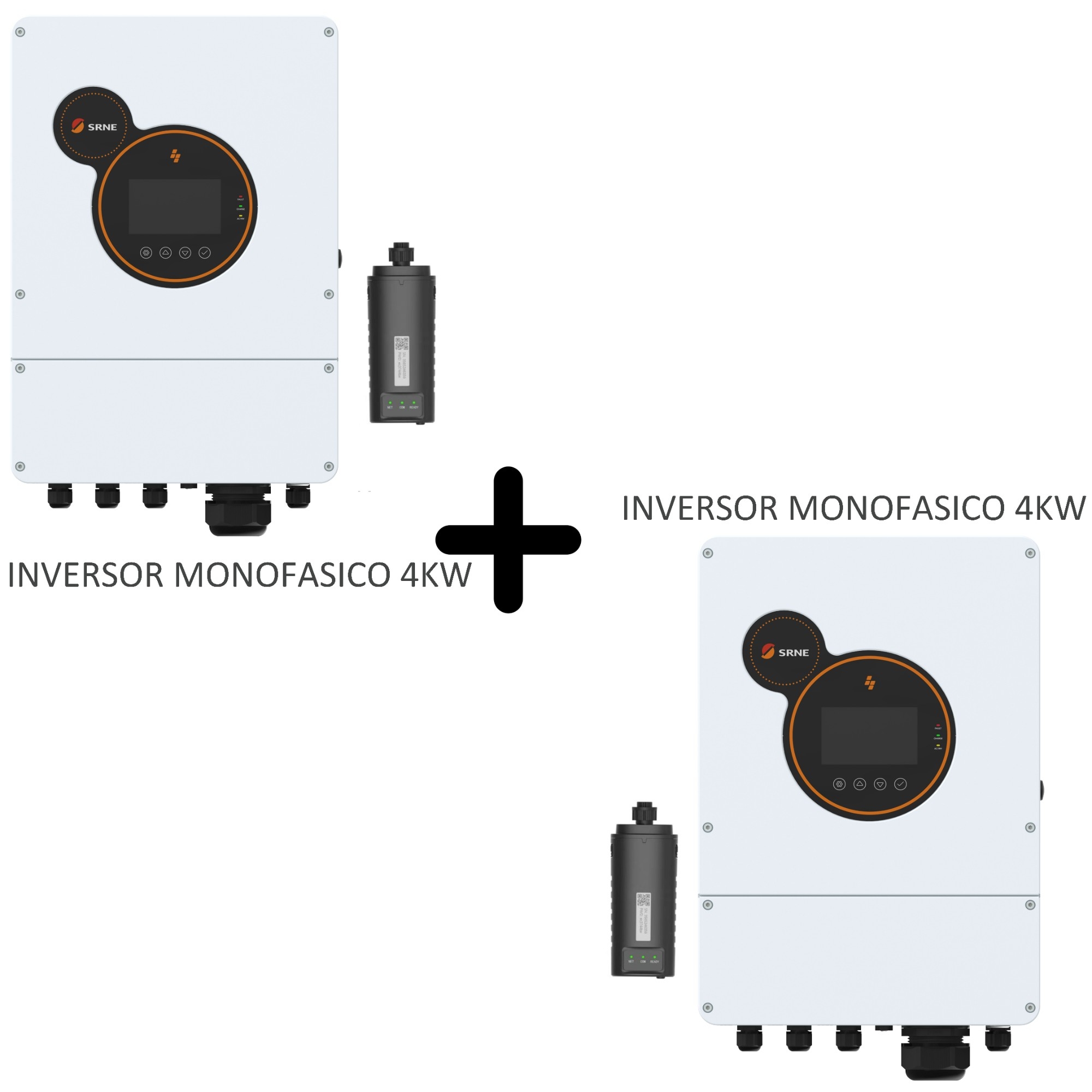 Kit Inversor Híbrido Paralelo Monofásico de 8Kw