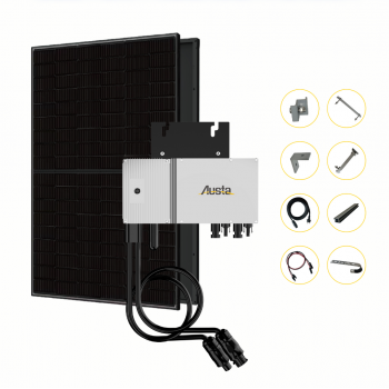 Kit Solar Para Balcones 600W Austa (Microinversor + 2 Paneles Solares Full Black 2X410W)