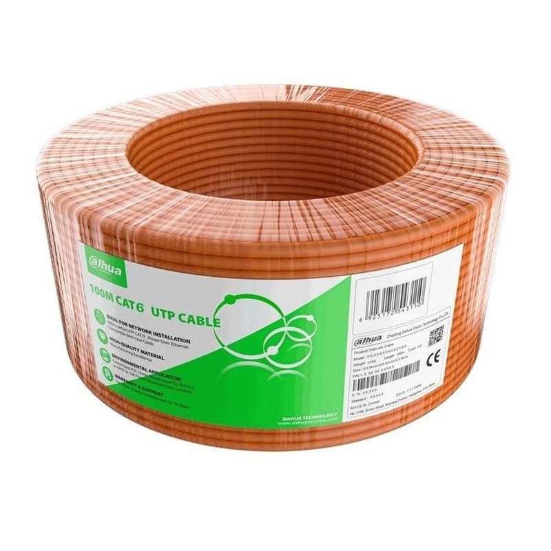 Cabo de Conexão Rj45 Dahua Cat6 100M Laranja