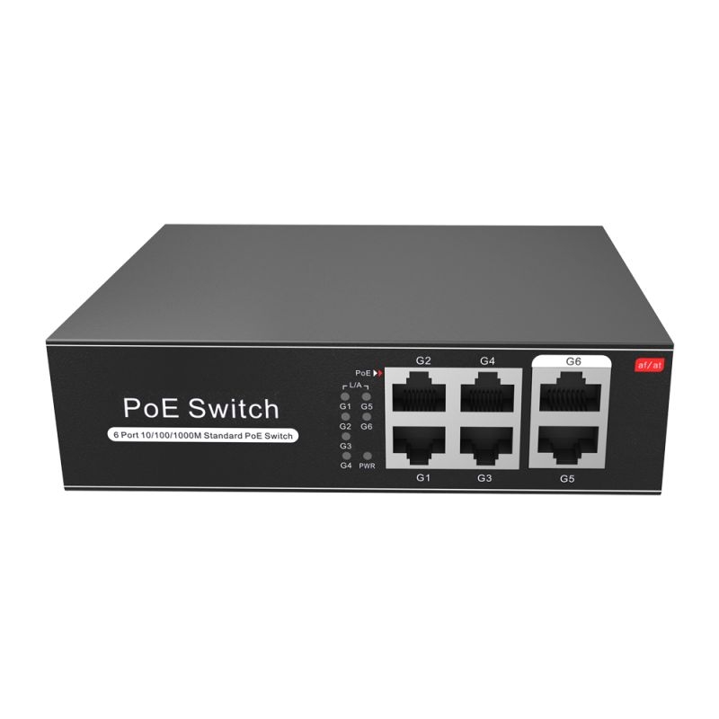 Switch Poe 4 Puertos Poe + 2 Uplink Rj45